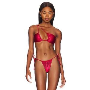 DEVON WINDSOR Estella Bikini Top in Ruby